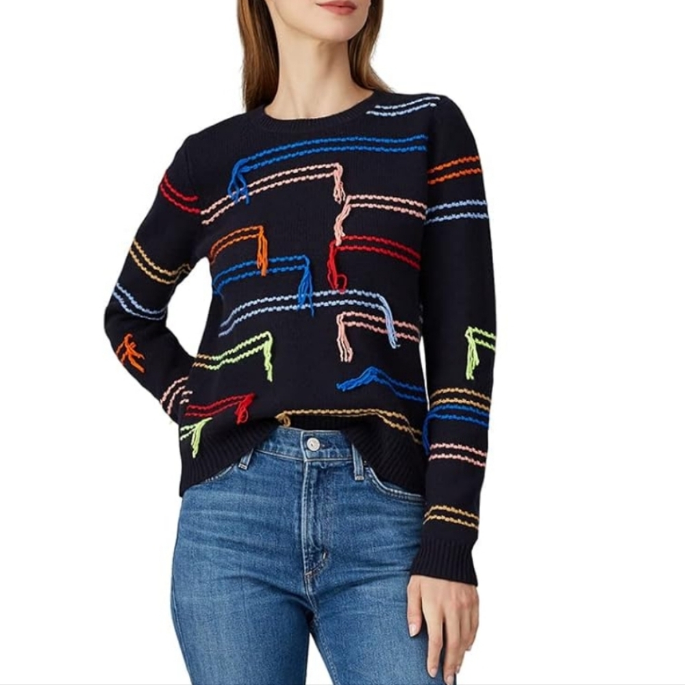 Chinti & Parker Wool/ Cashmere-blend Horizontal Stripe Sweater, XS